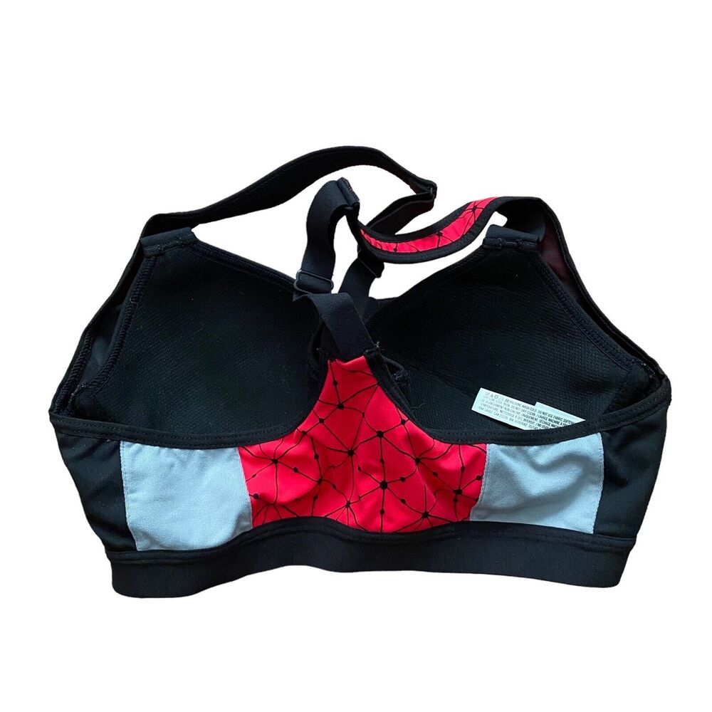 VSX Size 32B Sports Bra Victoria’s Secret Front Close Underwire Red Black - Picture 4 of 5